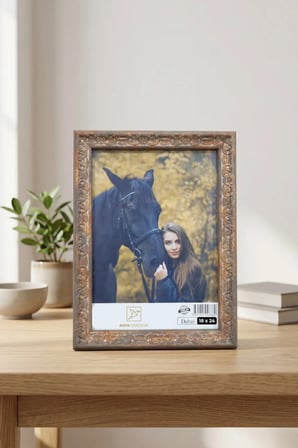 Osmanlı Motif Serisi 18x24 cm Fotoğraf Çerçevesi Camlı Ayaklı Dekoratif Masaüstü & Duvar Tipi Plastik Çerçeve