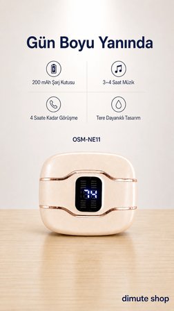 OSM-NE11 2 Çift Kablosuz Bluetooth 5.4 Kulaklık Klasik ve Kulak Kancalı