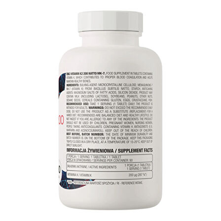 OstroVit Vitamin K2 200 Natto MK-7 90 tablet