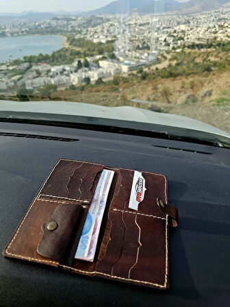 Hakiki Deri Kadın Cüzdan Bozuk Para Kartlık ve Kağıt Para Gözlü