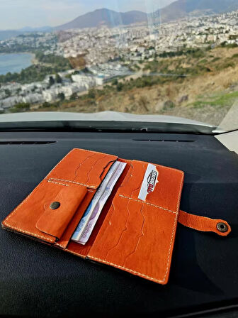 Hakiki Deri Kadın Cüzdan Bozuk Para Kartlık ve Kağıt Para Gözlü