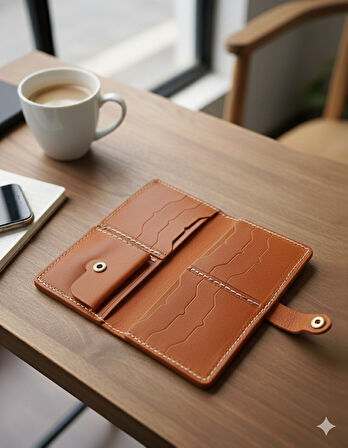 Hakiki Deri Kadın Cüzdan Bozuk Para Kartlık ve Kağıt Para Gözlü