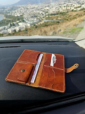 Hakiki Deri Kadın Cüzdan Bozuk Para Kartlık ve Kağıt Para Gözlü