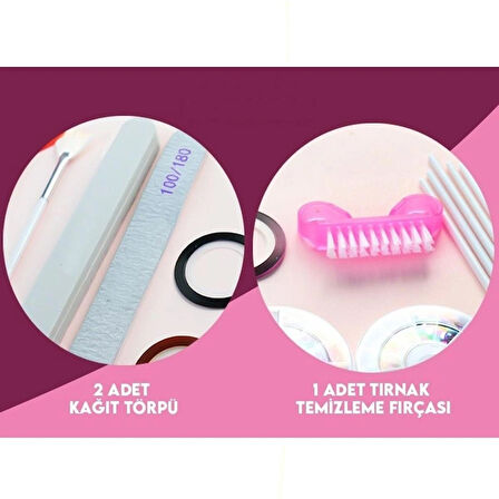 37 Parça Tırnak Süsleme Seti Nail Arts  Süsleme Taşları Profesyonel Set
