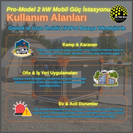 OTW Pro-Model 2000W Mobil Güç İstasyonu | LiFePo4 Bataryalı Şebeke Şarjlı
