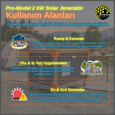 OTW Pro-Model 2000W Mobil Güç İstasyonu | LiFePo4 Bataryalı Solar Jeneratör
