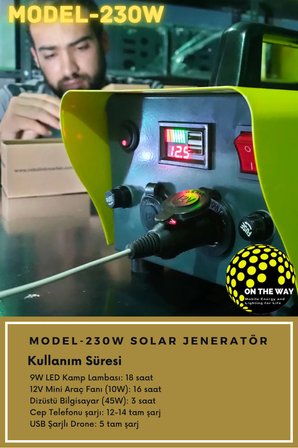 230W Taşınabilir Güç Istasyonu – Lifepo4 Bataryalı Solar Jeneratör