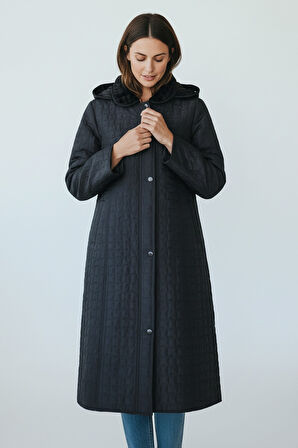 KADIN KAPŞONLU ÖNÜ PATLI ÇITÇITLI FERMUARLI KULPLU İÇİ TÜYLÜ KAPİTONE KAP