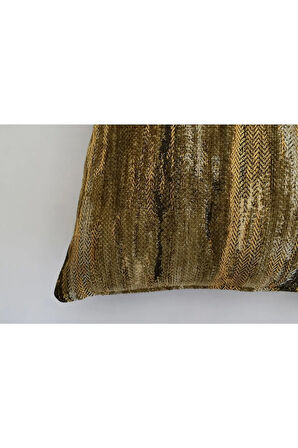 Etnik Desenli Dekoratif Yastık Kılıfı Çift Taraflı Şönil Dokuma Gizli Fermuarlı Kırlent Kılıfı