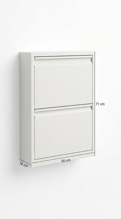 İkili 2'li Metal Ayakkabılık Premium Beyaz 