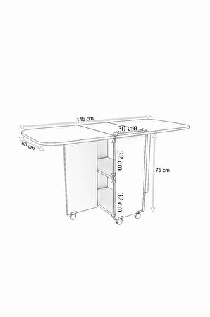  Oval  Masa Açılır, katlanır Mutfak Yemek Masası Mdf
