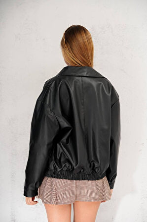 Oversize Siyah Deri Ceket - Trend Alarmı ????