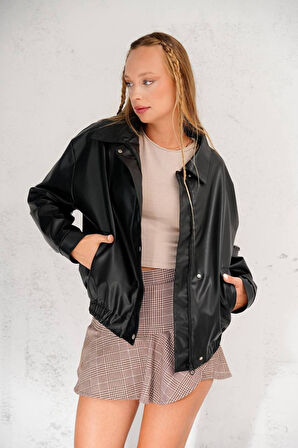 Oversize Siyah Deri Ceket - Trend Alarmı ????