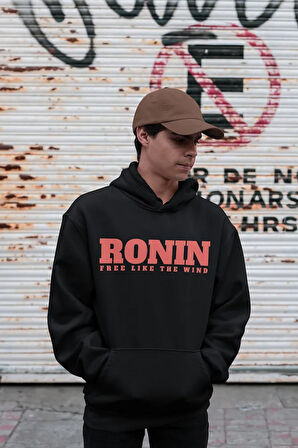 Ronin Samurai Yazılı Unisex Oversize Tasarım Film Hoodie