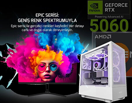 Ultra Hızlı Gaming Seti: Ryzen 7 5700 + RTX 5060 | 200Hz Monitör