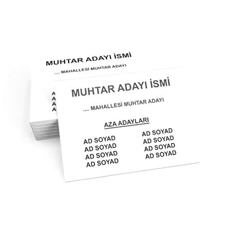 Muhtar Oy Pusulası 1000 Adet 10x15cm - Mahalle Muhtarlığı Seçimi