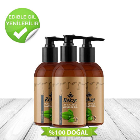 Rekze 3 Adet Erotik Natural Aromalı Bay Ve Bayanlara Uygun Vücut Masaj Yağı 120 Ml