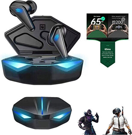 Moonshop K-55 True Kablosuz Oyuncu Kulaklığı Işıklı Kulakiçi Bluetooth Kulaklık