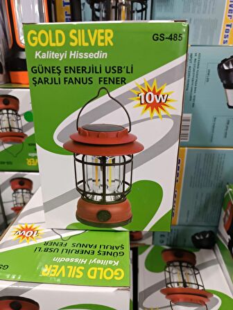 Gold Silver GS 485 nostajik ışıldak FANUS ŞARJLI EL FENERİ