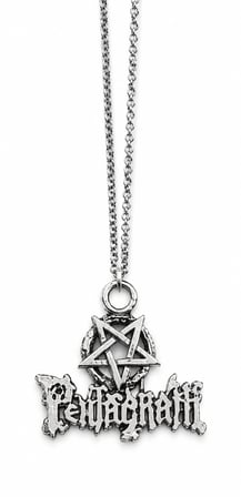 Pentagram Detaylı Pentagram Yazılı Gotik Tarz Unisex Kolye – Rock Metal Takısı