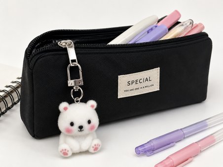 Snowy Pofuduk Ayıcık Charm Anahtarlık – Peluş Çanta Süsü ve Sevimli Hediye