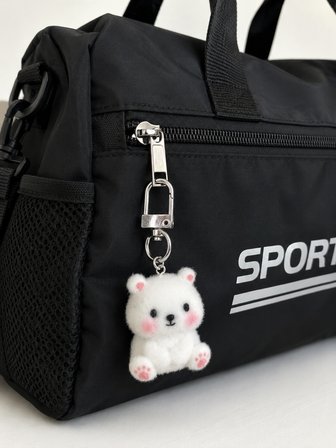 Snowy Pofuduk Ayıcık Charm Anahtarlık – Peluş Çanta Süsü ve Sevimli Hediye