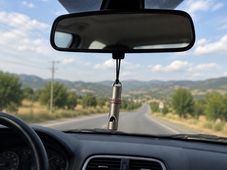 Metal Düdük Figürlü Dikiz Aynası Araba Süsü – Şık Oto Aksesuarı ve Araç Süsü