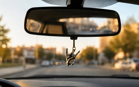 Bozkurt Selamı Figürlü Metal Araba Dikiz Aynası Süsü – Şık Oto Aksesuarı