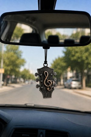 Sol Anahtarı Figürlü Gitar Kafa Tasarımlı Araba Dikiz Aynası Süsü Oto Aksesuarı