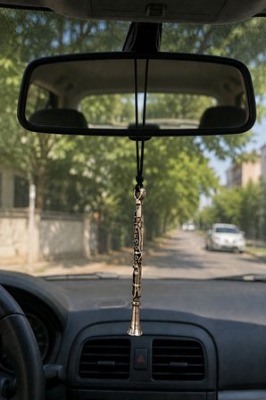 Retro Üflemeli Enstrüman Figürlü Araç Aynası Aksesuarı