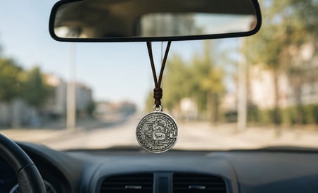 Bitcoin Madalyon Figürlü Araç Dikiz Aynası Süsü – Kripto Para Temalı Araba Aksesuarı