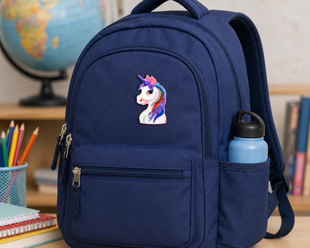 Renkli Unicorn Figürlü Çocuk Rozeti – Çanta, Kıyafet ve Aksesuar Süsü