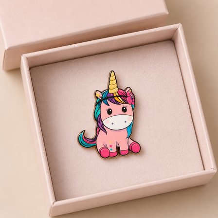 Sevimli Unicorn Figürlü Çocuk Rozeti – Renkli Çanta ve Kıyafet Aksesuarı