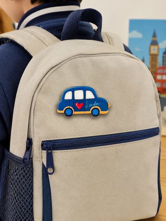 Londra Taksi Araba Figürlü Mavi Rozet Pin – Çanta ve Kıyafet Aksesuarı