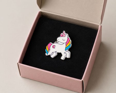 Renkli Unicorn Figürlü Çocuk Rozeti – Sevimli Çanta ve Kıyafet Aksesuarı