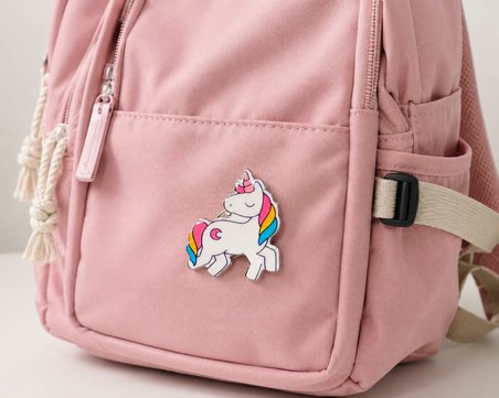 Renkli Unicorn Figürlü Çocuk Rozeti – Sevimli Çanta ve Kıyafet Aksesuarı