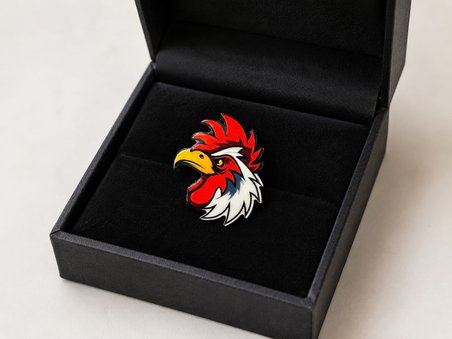 Horoz Figürlü Renkli Metal Rozet – Ceket Çanta Şapka İçin Şık Aksesuar