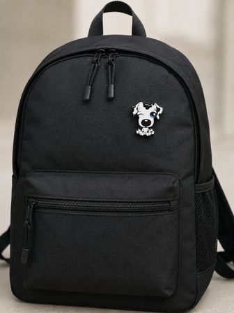 Sevimli Benekli Köpek Figürlü Metal Rozet – Çanta ve Kıyafet Aksesuarı
