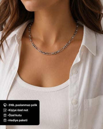 Liora Minimal Zincir Kolye 316L Paslanmaz Çelik Modern Hediye Kolyesi