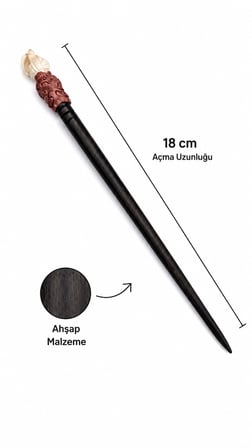 El Oyması Ahşap Japon Esintili Saç Topuzu Çubuğu Dekoratif Kadın Saç Tokası
