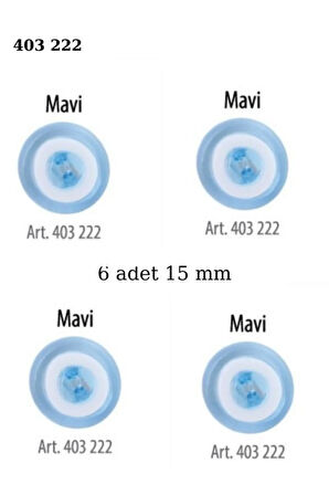 Mavi Renk 6 Adet Beyaz Şeritli 15 mm Bebek Düğme, Bebek Kazak, Yelek, Gömlek Düğmesi 403 222