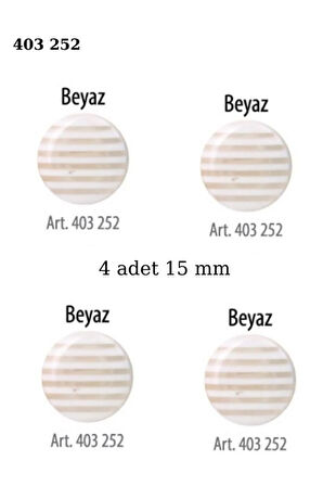 Çizgili Beyaz 4 Adet 15 mm Bebek Düğme, Çocuk Düğme 403 252