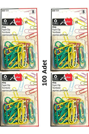 100 Adet Renkli Ataş, Defter Ataşı, Çok Amaçlı Ataş 800 151