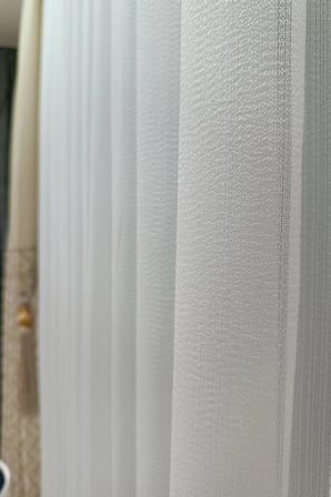 Kanada Bambu Tül Perde (1/3 Sık Pile) Kırışma Yapmaz Ütü istemez