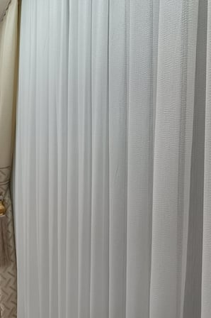 Kanada Bambu Tül Perde (1/3 Sık Pile) Kırışma Yapmaz Ütü istemez