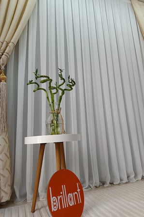 Kanada Bambu Tül Perde (1/3 Sık Pile) Kırışma Yapmaz Ütü istemez