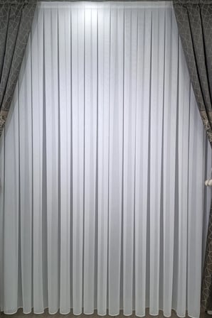 Bambu Tül Perde (1/3 Sık Pile) Ağır Gramajlı Kırışmaz Ütü İstemez