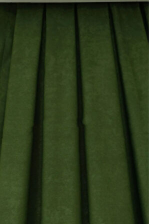 Soft Kumaş Fon Perde Sık Pileli Haki Perde