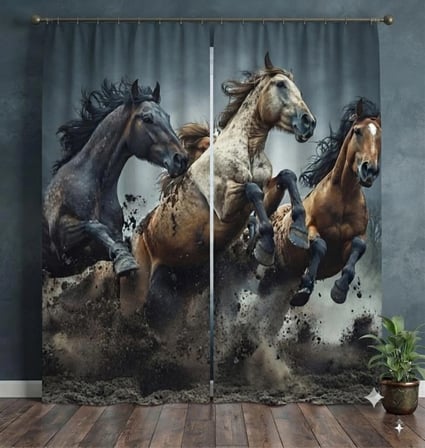 Özel Üretim Marka 240*280 Cm Çift Kanat Fon Perde Mikropetek Oda karanlığı Luxury Premium Kumaş Doku Deluxe Tüm Odalar ısı ses yalıtımlı leke tutmaz solmaz kahverengi at özgür atlar