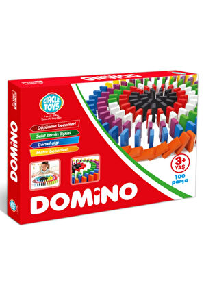 Renkli Ahşap Domino Taşları Eğlenceli 100 Parça +3 Yaş